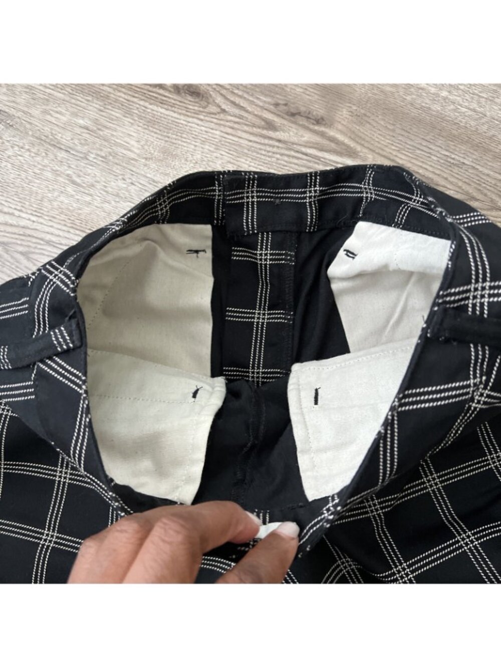 Vans Breanna Relaxed Straight Pants Womens 25 Black Check Plaid Ankle Length - Picture 13 of 16